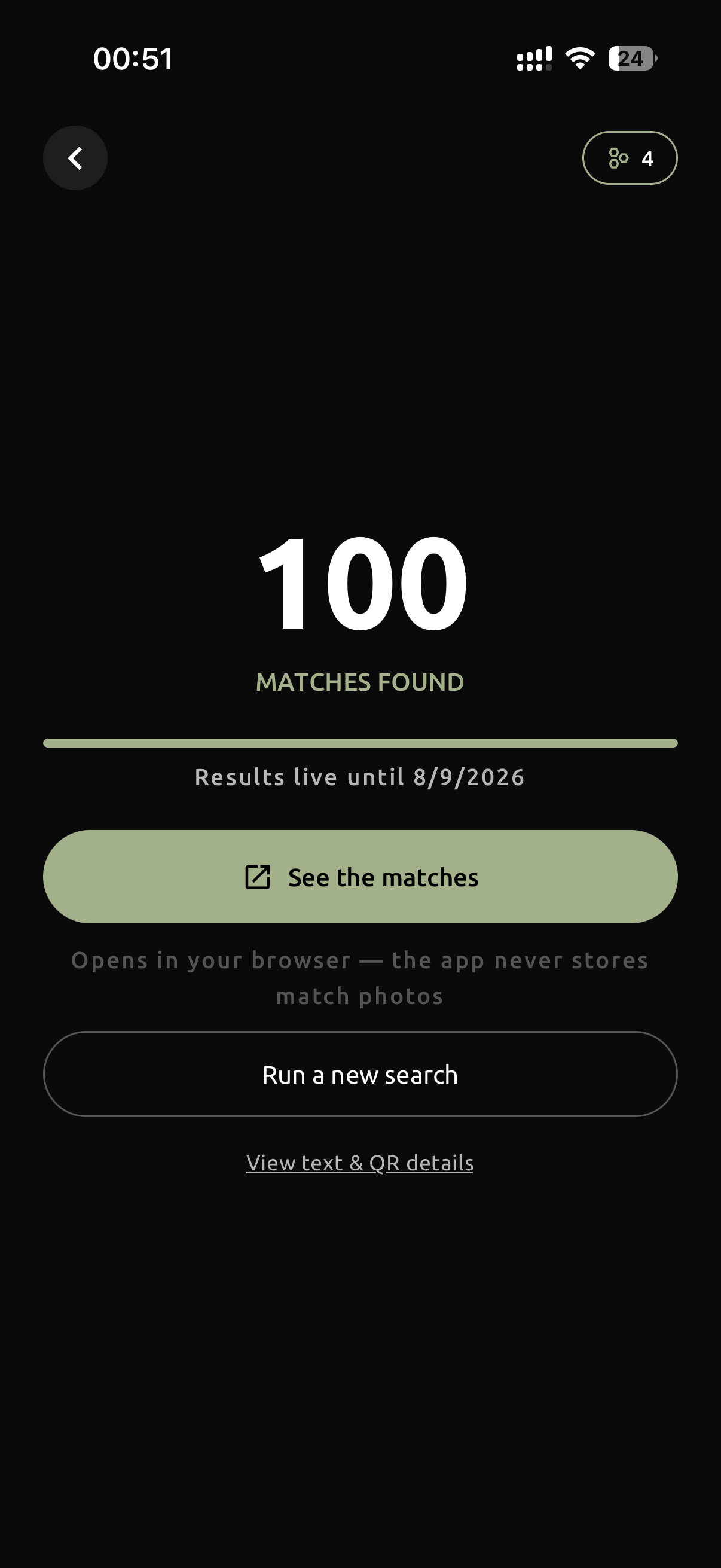 The match count, ready to open